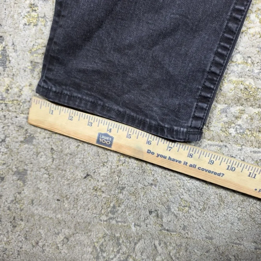 True Religion Jeans Mens 42x29 Black Ricky  Relaxed Straight Denim